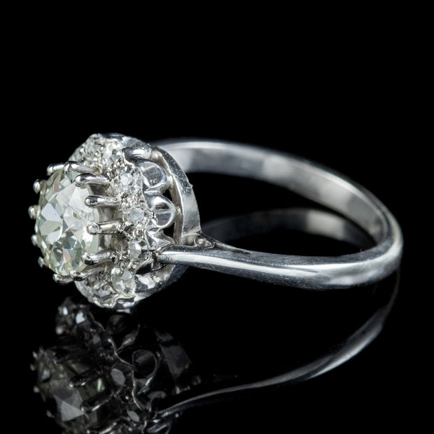 Antique Edwardian Diamond Cluster Ring 1.30ct Of Diamond Circa 1915