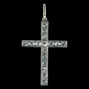Antique Edwardian Diamond Cross Pendant Platinum 1.65ct Diamond Circa 1910