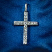 Antique Edwardian Diamond Cross Pendant Platinum 1.65ct Diamond Circa 1910
