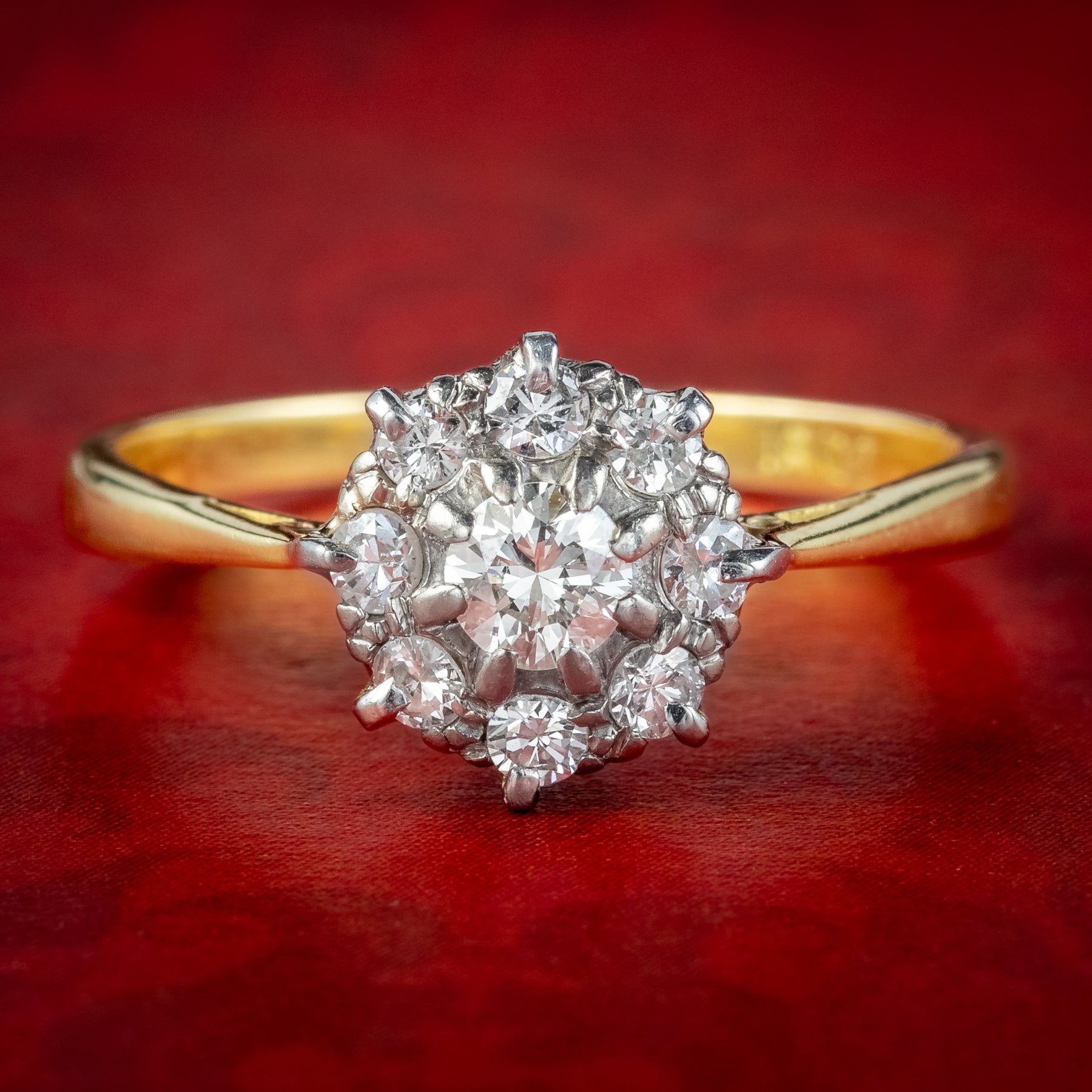 Antique Edwardian Diamond Daisy Cluster Ring 0.70ct Total – Laurelle ...