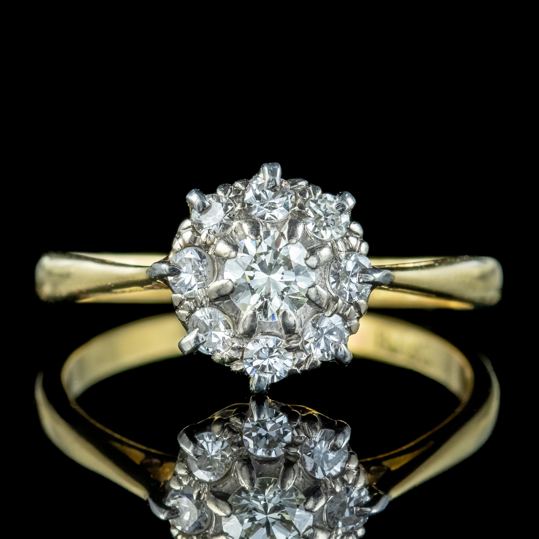 Antique Edwardian Diamond Daisy Cluster Ring 0.70ct Total – Laurelle ...