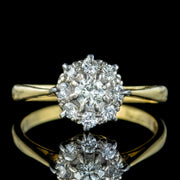 Antique Edwardian Diamond Daisy Cluster Ring 0.70ct Total 