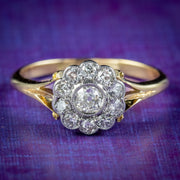 Antique Edwardian Diamond Daisy Cluster Ring 1ct Diamond Circa 1905