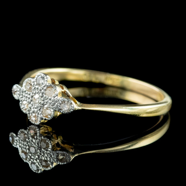 Antique Edwardian Diamond Daisy Cluster Ring 