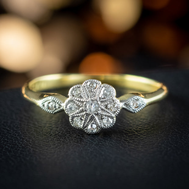 Antique Edwardian Diamond Daisy Cluster Ring