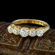 Antique Edwardian Diamond Five Stone Ring 1.4ct Diamond Dated 1909