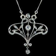 Antique Edwardian Diamond Pendant Necklace Platinum 2.5ct Of Diamond