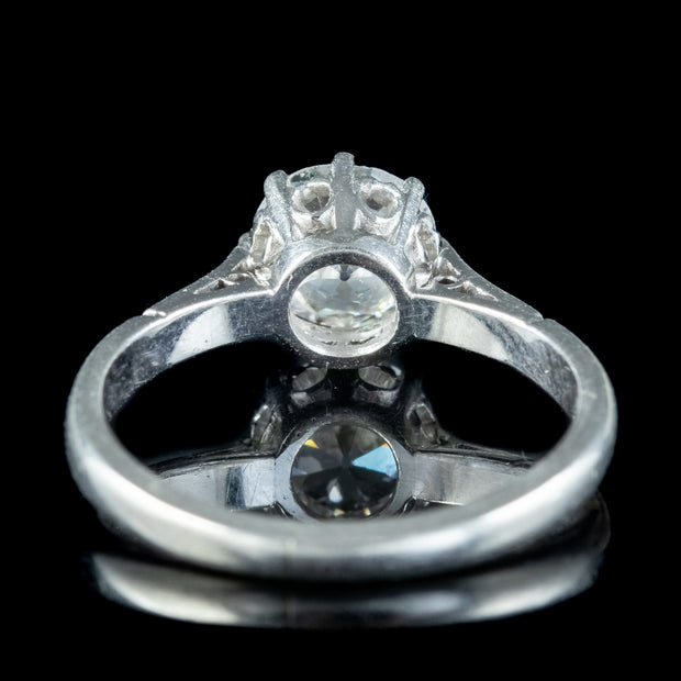 Antique Edwardian Diamond Solitaire Ring 1.2ct Diamond 
