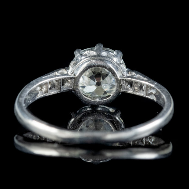Antique Edwardian Diamond Solitaire Ring 1.46ct Diamond Circa 1910