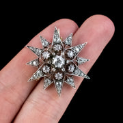 Antique Edwardian Diamond Star Brooch 3.30ct Of Diamond Circa 1910