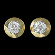 Antique Edwardian Diamond Stud Earrings 3.40ct Diamond Circa 1901 With Cert