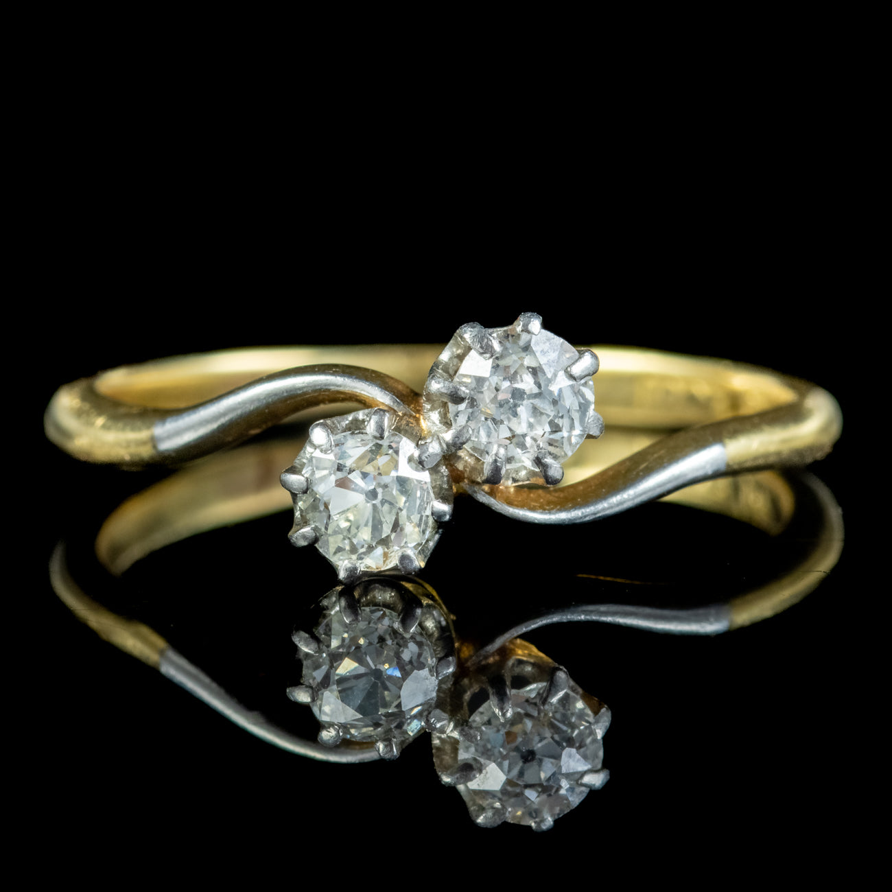 Antique Edwardian Diamond Toi Et Moi Twist Ring 0.40ct Of Diamond ...