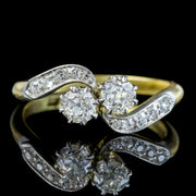 Antique Edwardian Diamond Toi Et Moi Ring 0.66ct Of Diamond 