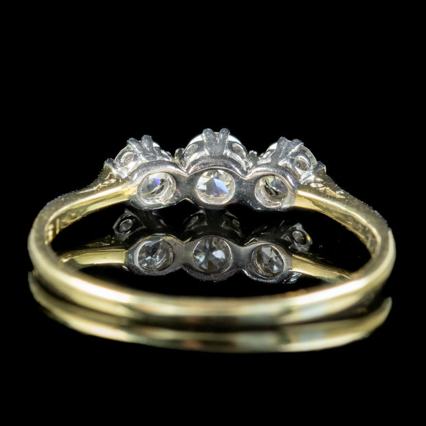 Antique Edwardian Diamond Trilogy Ring 0.65ct Of Diamond