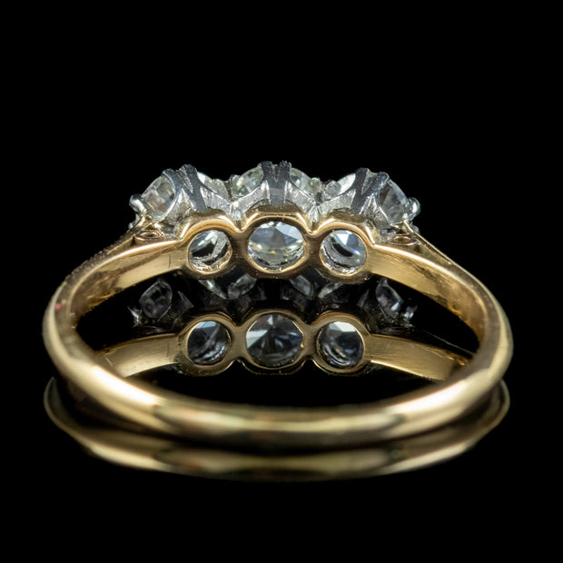Antique Edwardian Diamond Trilogy Ring 0.75ct Of Diamond