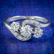 Antique Edwardian Diamond Trilogy Twist Ring Circa 1910