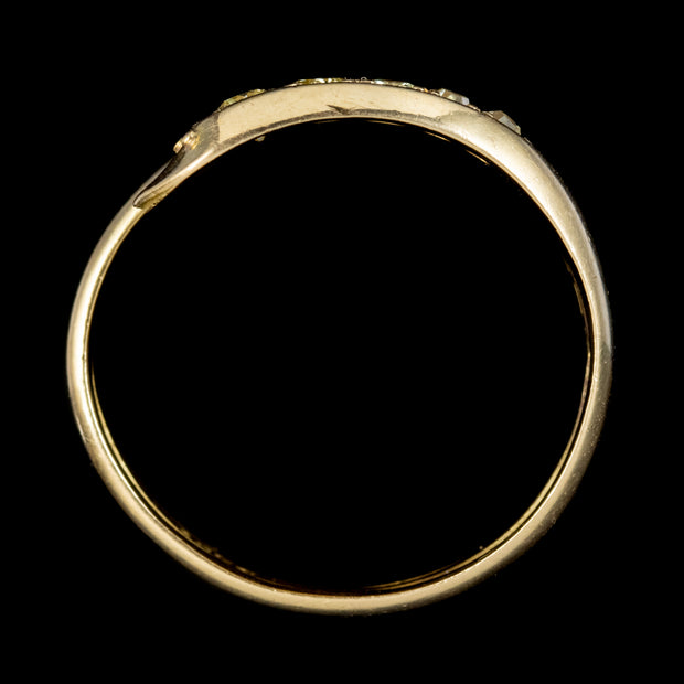 Antique Edwardian Fancy Yellow Diamond Snake Ring Dated 1918 