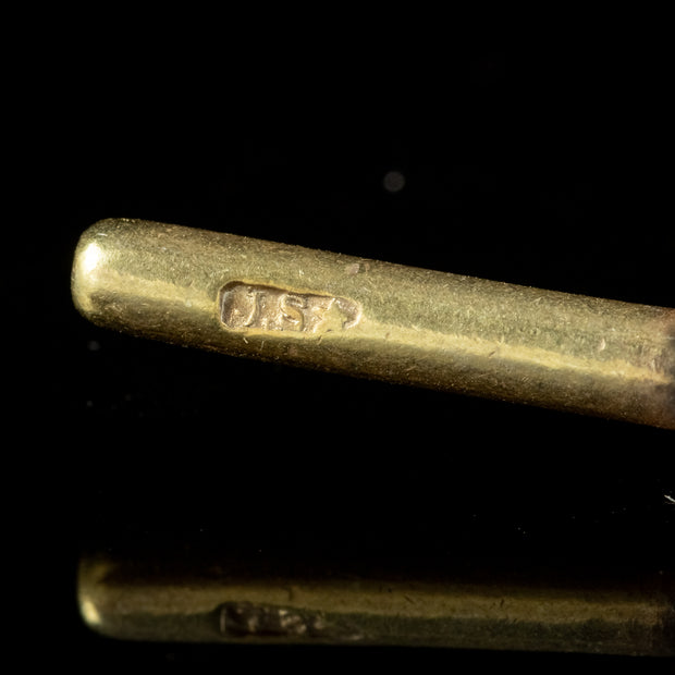 Antique Edwardian Figaro Albert Chain Silver Gold Gilt Dated 1918