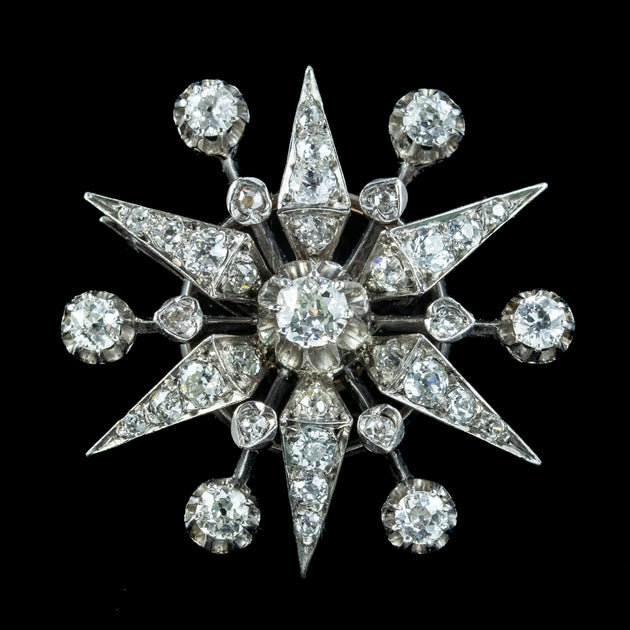 Antique Edwardian French Diamond Star Brooch 2.3ct Of Diamond ...