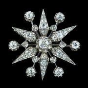 Antique Edwardian French Diamond Star Brooch 2.3ct Of Diamond 