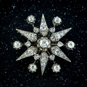 Antique Edwardian French Diamond Star Brooch 2.3ct Of Diamond 