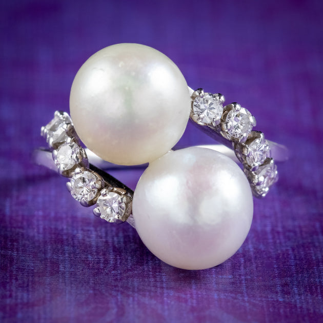 Antique Edwardian French Pearl Diamond Twist Ring Circa 1915 – Laurelle ...