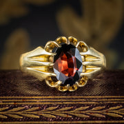 Antique Edwardian Garnet Signet Ring 3ct Garnet Dated 1915