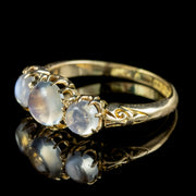Antique Edwardian Moonstone Trilogy Ring Dated 1908