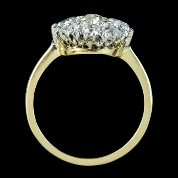 Antique Edwardian Old Cut Diamond Cluster Ring 2.3ct Diamond