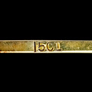 ANTIQUE EDWARDIAN OPAL BAR BROOCH 3.5CT OPAL 15CT GOLD marks