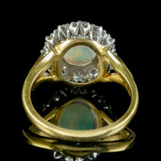 Antique Edwardian Opal Diamond Cluster Ring 2.25ct Opal Circa 1910