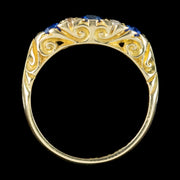 Antique Edwardian Sapphire Diamond Ring 0.65ct Sapphire Dated 1907