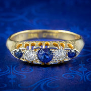 Antique Edwardian Sapphire Diamond Ring 