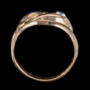 Antique Edwardian Sapphire Diamond Snake Ring Dated 1917 