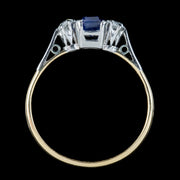 Antique Edwardian Sapphire Diamond Trilogy Ring 0.70ct Sapphire