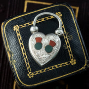 Antique Edwardian Scottish Heart Padlock Pendant Dated 1903