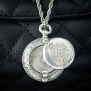 Antique Edwardian Sovereign Case Pendant Necklace Silver Dated 1902