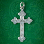 Antique Edwardian Sterling Silver Cross Pendant Dated 1907