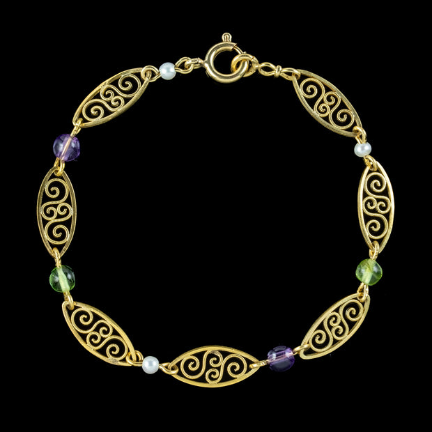 Antique Edwardian Suffragette Bracelet 18ct Gold 