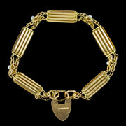 Antique Edwardian Suffragette Gate Bracelet 9ct Gold Circa 1910