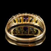 Antique Edwardian Suffragette Ring Diamond Peridot Amethyst Dated 1907