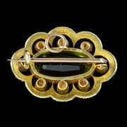 Antique Edwardian Tourmaline Pearl Brooch 15ct Gold