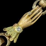 Antique Georgian 18ct Gold Bracelet Diamond Hand Clasp