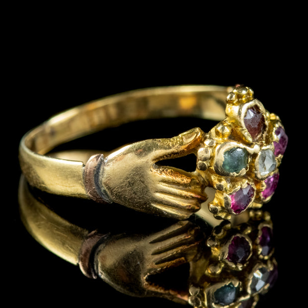 Antique Georgian Fede Regard Ring 18ct Gold 