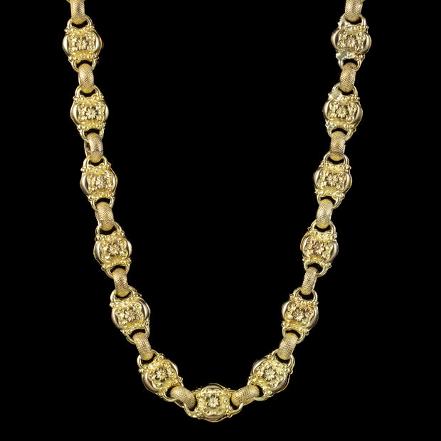 Antique Georgian Floral Necklace Pinchbeck 18ct Gold Gilt