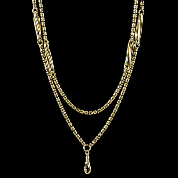 Antique Georgian Guard Chain Necklace 18ct Gold Circa 1820
