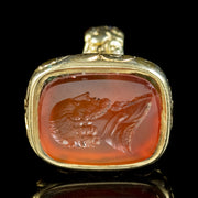 Antique Georgian Intaglio Fob Pendant Carnelian Seal 18ct Gold Circa 1820