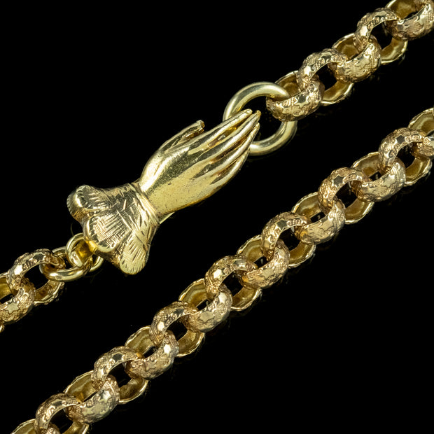 Antique Georgian Long Chain Pinchbeck 18ct Gold