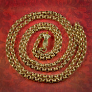 Antique Georgian Long Chain Pinchbeck 18ct Gold