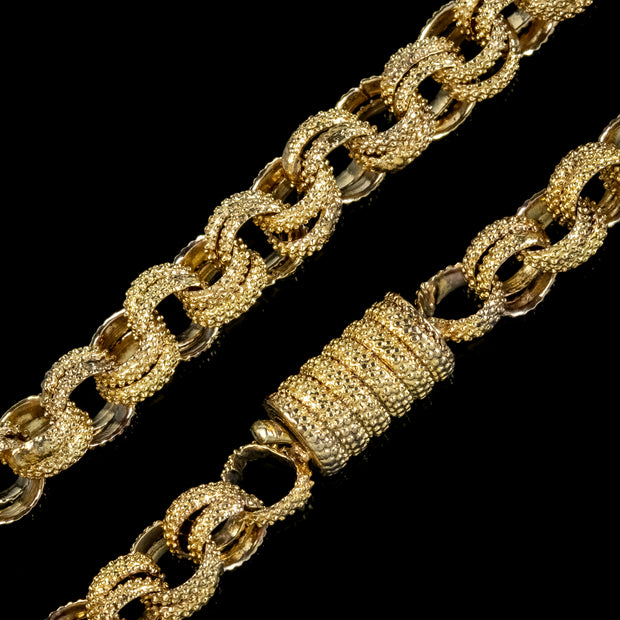 Antique Georgian Long Pinchbeck Chain 18ct Gold Gilt
